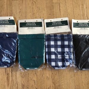 Eddie Bauer set of 4 NWT insulated reusable resealable poly lunch bags